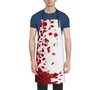 EZDLOWVBA Grembiule unisex con stampa di petali di rosa che cadono, grembiule regolabile con 2 tasche, grembiuli da cuoco da donna e da uomo, per cucina domestica, cucina