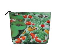 EZDLOWVBA Hd Japanese Red Carp Fish Print Hd Japanese Red Carp Fish Print Fake Hemp Makeup Bag - Borsa per il trucco da viaggio e per la conservazione quotidiana - Borsa cosmetica riutilizzabile,