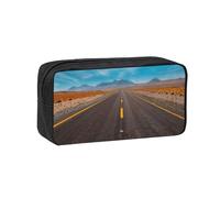 EZDLOWVBA Highway Road in the Desert Landscape Print Portable Student Kids Pencil Case Pen Bag Durable Stationery Pouch,Capacity Bag Pouch Holder