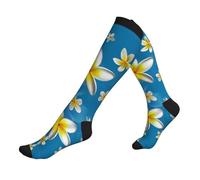 EZDLOWVBA Jasmine Print Calze a compressione per donna e uomo Unisex 20-30mmHg Ginocchio Alti Vitelli Per Volare Corsa Sport, 3 nero, Taglia unica