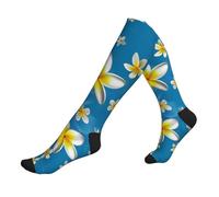 EZDLOWVBA Jasmine Print Calze a compressione per donna e uomo Unisex 20-30mmHg Ginocchio Alti Vitelli Per Volare Corsa Sport, 2 Nero-2, Taglia unica