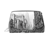 EZDLOWVBA Love from New York, trousse da viaggio da donna, con cerniera, borsa per il trucco, borsa da toeletta, borsa per il trucco in pelle leggera, Argento, Taglia unica
