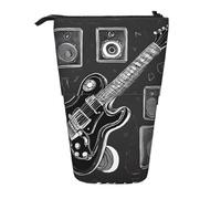 EZDLOWVBA Love Rock Print - Borsa per cancelleria per ragazzi e ragazze, supporto per matite, astuccio con cerniera, custodia telescopica, studenti e ufficio scuola media