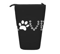 EZDLOWVBA Lover Dog Paw Print Stationery Bag per ragazzi e ragazze, supporto portamatite, astuccio con cerniera, custodia telescopica, studenti e ufficio scuola media