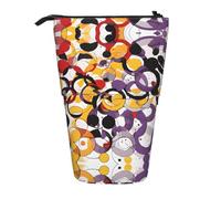 EZDLOWVBA Mid Century Modern Retro con stampa a forma di goccia borsa cancelleria per ragazzi e ragazze, supporto portamatite con cerniera, custodia telescopica, studenti e ufficio scuola media