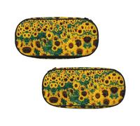 EZDLOWVBA Molti bellissimi astucci con stampa di girasoli per ragazzi e ragazze grazioso astuccio con cerniera organizer per studenti astuccio per figlia figlio astuccio da scrivania, Nero , Taglia