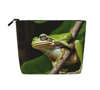 EZDLOWVBA Peace Tree Frog Print Peace Tree Frog Print Fake Hemp Makeup Bag - Borsa per il trucco in canapa finta per viaggi e uso quotidiano - Borsa cosmetica riutilizzabile, astuccio con cerniera,