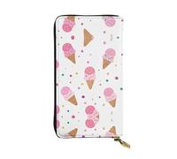 EZDLOWVBA Portafogli da donna con stampa di coni gelato, grande capacità, pochette per donne e uomini, portafoglio con porta carte di credito in poliuretano, Nero , Taglia unica