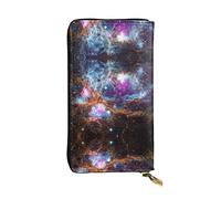 EZDLOWVBA Portafogli da donna con stampa spaziale dell'universo, grande capacità, pochette per donne e uomini, portafoglio con porta carte di credito in poliuretano, Nero , Taglia unica