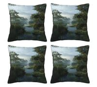 EZDLOWVBA Set di 4 federe per cuscino con stampa di paludi e zone umide, morbide, decorative, quadrate, per divano, patio, sedia, camera da letto, casa