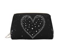 EZDLOWVBA Shooting Star - Trousse da viaggio da donna con stampa a forma di cuore e cerniera, borsa per il trucco in pelle leggera, Oro, Taglia unica