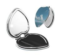 EZDLOWVBA Specchio cosmetico compatto con stampa Clear Sky, per ragazze e donne, elegante, da viaggio, pieghevole, per portafoglio, tasca, borsa, specchio cosmetico portatile con ingrandimento su