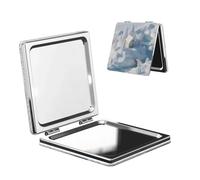EZDLOWVBA Specchio cosmetico compatto con stampa di paesaggi innevati, per ragazze e donne, elegante, da viaggio, pieghevole, per portafoglio, tasca, borsa, specchio cosmetico portatile con