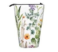EZDLOWVBA Springtime Herb Garden Print Stationery Bag per ragazzi e ragazze, supporto portamatite con cerniera, astuccio telescopico, studenti e ufficio scuola media