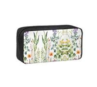 EZDLOWVBA Springtime Herb Garden stampa portatile studente bambini matita caso penna sacchetto durevole sacchetto di cancelleria, capacità sacchetto sacchetto titolare