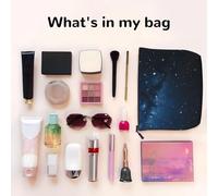 EZDLOWVBA Starry Night Deep Outer Space Print Starry Night Deep Outer Space Print Fake Hemp Makeup Bag - Borsa per il trucco in canapa finta - Borsa cosmetica riutilizzabile, astuccio con cerniera,