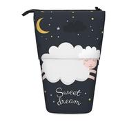 EZDLOWVBA Sweet Dream - Astuccio per cancelleria per ragazzi e ragazze, con supporto, astuccio con cerniera, custodia telescopica, studenti e ufficio scuola media