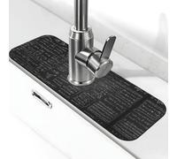 EZDLOWVBA Tappetino per rubinetto con stampa fisica in pietra per lavello da cucina, tappetino assorbente in diatomite, paraspruzzi per bagno e cucina (38,1 x 14 cm)