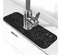 EZDLOWVBA Tappetino per rubinetto in pietra con illustrazione astratta scienza chimica stampa 3D per lavello della cucina, tappetino assorbente in diatomite, paraspruzzi per bagno e cucina (38,1 x 14
