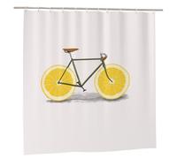 EZDLOWVBA Tenda da doccia arancione con stampa di biciclette, 182 x 182 cm, tenda da bagno in tessuto di poliestere antimuffa, con 12 ganci, lavabile, ad asciugatura rapida
