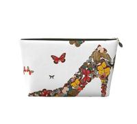 EZDLOWVBA Trousse per trucchi con stampa con farfalla e tacco alto, borsa da viaggio, organizer per il trucco, borsa impermeabile per donne e ragazze, Oro, Taglia unica, Beauty Case