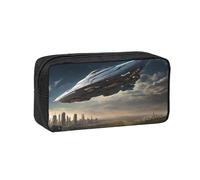 EZDLOWVBA UFO at Night - Astuccio portatile per studenti e bambini, astuccio per cancelleria, con stampa di notte, custodia per cancelleria