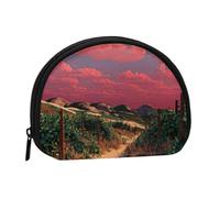 EZDLOWVBA Vineyard Sunset Print Mini portamonete con cerniera - Piccolo portafoglio per donne e uomini, compatto organizer da viaggio per denaro