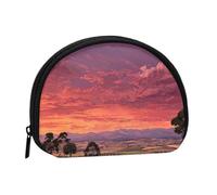 EZDLOWVBA Vineyard Sunset Print Mini portamonete con cerniera - Piccolo portafoglio per donne e uomini, compatto organizer da viaggio per denaro