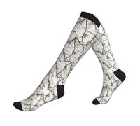 EZDLOWVBA White Tree - Calze a compressione con stampa mimetica, unisex, 20-30 mmhg, polpacci alti al ginocchio, per sport in corsa e volo, 3 nero, Taglia unica