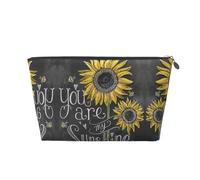 EZDLOWVBA You are My Sunflower - Trousse per trucchi con stampa di girasoli, borsa da viaggio, organizer per trucchi, borsa impermeabile per donne e ragazze, Argento, Taglia unica, Beauty Case