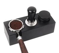 Ezebesta Tamper Station Anti Scivolo Supporto per la Pressatura dell'Espresso Tamping Supporto Solido Nero per Portafiltri, Tamper e Distributore