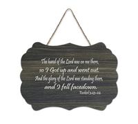 Ezechiele 3:23 24 The Hand of The Lord Was on Me There, So I Got Up And Went Out, And The Glory of The Rustic Wood Hanging Sign Decorazione da parete in legno per soggiorno, camera da letto, porta