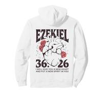 Ezechiele 36:26 Cuore Cristiano Bibbia Versi Rose Felpa con Cappuccio