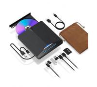 Ezekers Lettore DVD esterno USB 3.0 USB C masterizzatore CD/DVD +/-RW, lettore DVD portatile sottile lettore DVD CD ROM riscrittore scrittore lettore per computer desktop PC Windows 11/10/8/7 MacBook