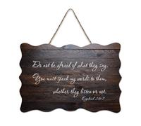 Ezekiel 2:6 7 - Decorazione da parete con scritta in inglese "Do Not Be Afraid of What They Say, You Must Speak My Words to Them, Whether Rustic Wood Hanging Sign Wooden Wall Decor for Living Room