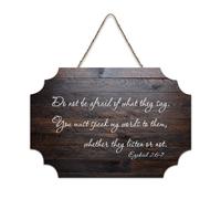 Ezekiel 2:6 7 Wall Art Do Not Be Afraid of What They Say You Must Speak My Words to Them Whether Hanging Print Wood Signs Rustic Wooden Wall Art Signs Poster Office New Home Decor 6x10