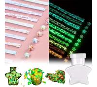 EZGHAR 210/420/630 fogli di strisce di carta luminose per origami a forma di stella, 10 colori che si illuminano al buio, fai da te, double face, strisce di carta per origami a stella portafortuna