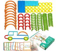 EZGHAR Montessori Smart Sticks, Montessori Smart Sticks per i più piccoli, Bastoni e anelli di legno Puzzle Game, Blocchi di puzzle a pensiero rapido, aumenta la creatività, l'immaginazione e la