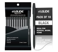 Eziglide Penna a sfera nera, confezione da 10 penne a sfera, scrittura scorrevole, punta media da 1,0 mm, penne a sfera, ideali per scuola, casa o lavoro