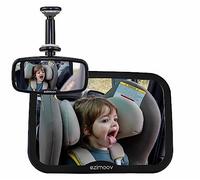 Ezimoov - Pacchetto specchietto per auto per bambini Sedile posteriore + specchio anteriore per vedere il bambino in sicurezza - Materiale riciclato e imballaggio riciclabile - Visione ampia e chiara