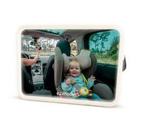 Ezimoov Specchio auto bambino con LED Pro - Specchio retrovisore auto bambino extra large | 75 LED luce morbida non abbagliante | Base girevole | Telecomando | Facile installazione | Universale