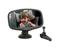 EZIMOOV Specchio per auto per bambini da agganciare o attaccare alla parte anteriore dell'auto per tenere d'occhio il bambino in modo sicuro - vista posteriore - infrangibile - rotazione a 360° - Imballaggio riciclato