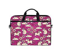 EZIOLY - Borsa a tracolla per laptop da 14 a 15,4", motivo: unicorni e dolci