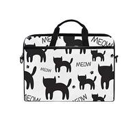 Ezioly Meow Black Cat Kitten Paws laptop messenger bag custodia tracolla per 35,6 cm a 39,1 cm di