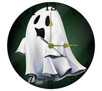 Ezioly, orologio da parete con fantasma, silenzioso, al quarzo, a batteria, 25 cm, per casa, cucina, ufficio, scuola