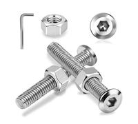 Ezitruz 12 Pezzi Viti con Esagono Incassato e Dadi Set M8x80 mm Viti a Testa Bombata in Acciaio Inox A2 V2A Filettatura Completa con Dadi per Mobili Fai Da Te