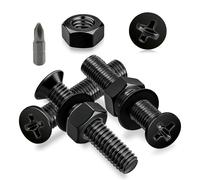 Ezitruz Viti a Testa Piatta Svasata Croce M5x25 mm, 50 Pezzi Viti Bulloni e Dadi e Rondelle Set Neri Bullone a Testa Svasata a Croce Filettatura Completa per la Riparazione