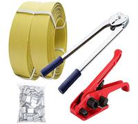 EZLUIYLDH Reggia in polietilene da 1/2 Pollice x 660 Piedi, 50 sigilli a Scatto, Strumenti di sigillatura tenditori, Kit di reggiatura per Pallet Havey Duty per imballaggio