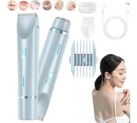 Ezme Razor, The Trimmie 2.0 by Ezme, Ezme Electric Shaver, SilkyGlow Razor, Silkyglow The Ultimate 2-in-1 Body Shaver, 2- in-1 Electric Shaver Razors for Women - Waterproof Wet & Dry (Blue)