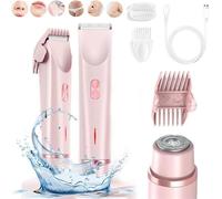Ezme Razor, The Trimmie 2.0 by Ezme, Ezme Electric Shaver, SilkyGlow Razor, Silkyglow The Ultimate 2-in-1 Body Shaver, 2- in-1 Electric Shaver Razors for Women - Waterproof Wet & Dry (Pink)
